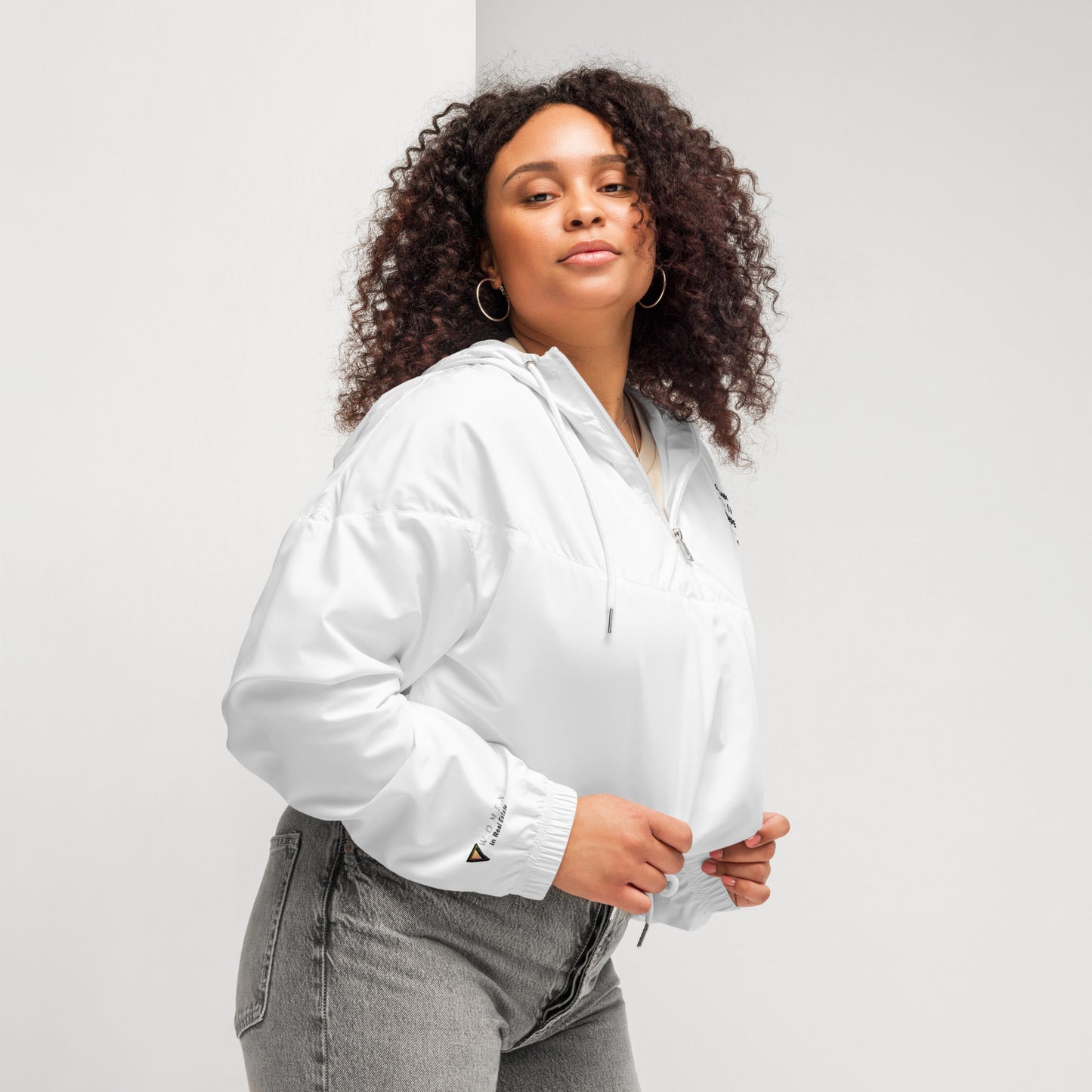 Collaboration Over Competition - Women in Real Estate - Women’s cropped windbreaker